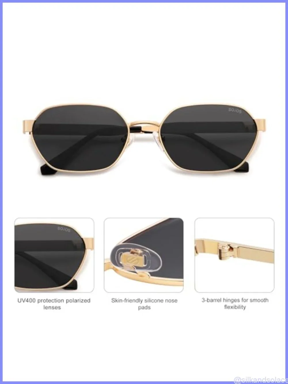 Polarized Hexagon Sunglasses UV400 Retro Metal Frame Unisex